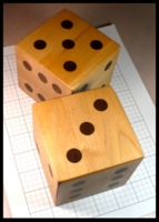 Dice : Dice - 6D Pipped - Large Wooden Dice - Dark Ages